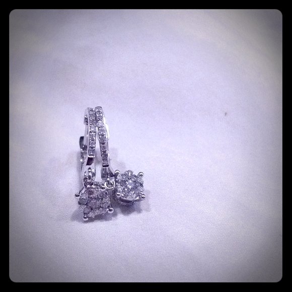 EFFY 14k white gold and diamond earrings 0.50 TCW - Picture 6 of 7
